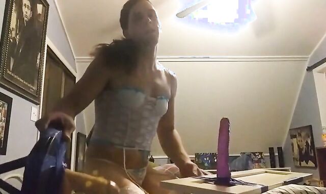 Sissy Kayla Takes On Two Dildos 2