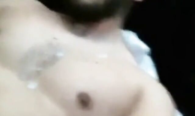 Bearded Hunk Strokes His Big Dick & Cums