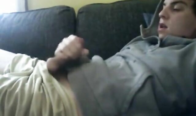 Twink's Webcam Masturbation: Cumming on Face