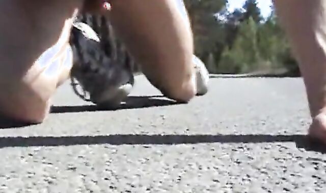 Outdoor Handjob Overlooking the Highway