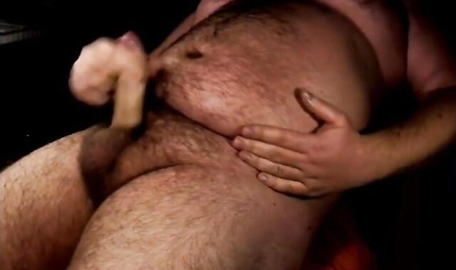 Fat Bear Stroking His Big Cock 3