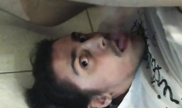 Self-sucking hunk masturbates and tastes his own cum