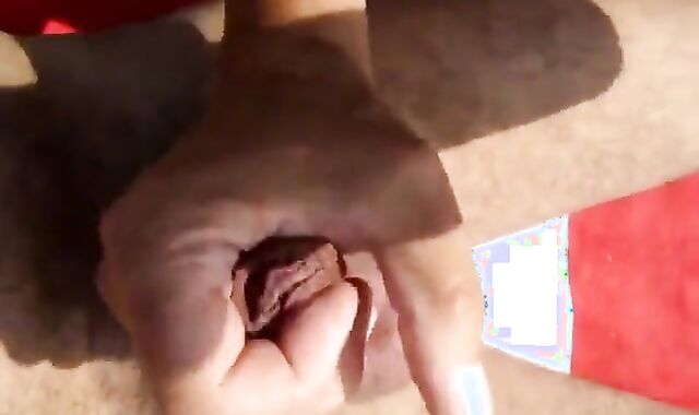 Old Man Blows Friend on Beach