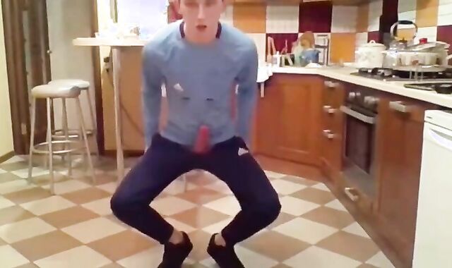 Cumming in my New Kitchen with my Big Cock