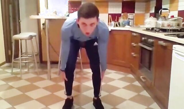 Cumming in my New Kitchen with my Big Cock