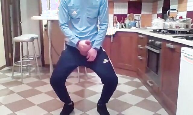 Cumming in my New Kitchen with my Big Cock