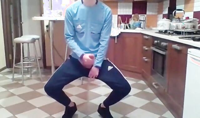 Cumming in my New Kitchen with my Big Cock