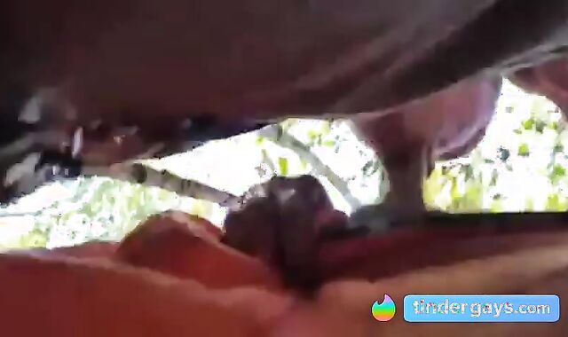 Bearded Daddy Sucks Outdoors