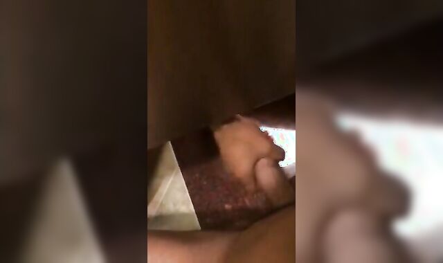 Small-Cock Man Masturbating in a Public Restroom