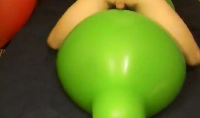 Humping and Riding Big Green Balloon until I Cum