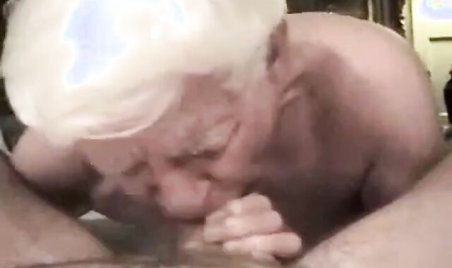 Grandpa Sucks and Takes Huge Cock Bareback