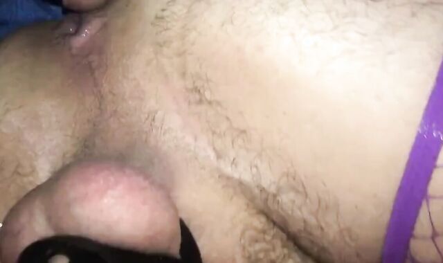 Sissy in Chastity Device Takes Bareback Fuck