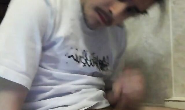 Self-sucking hunk masturbates and tastes his own cum 2