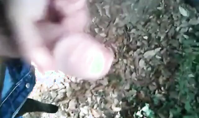 Bearded Man Masturbating Outdoors