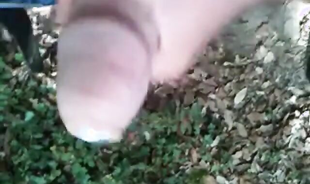 Bearded Man Masturbating Outdoors