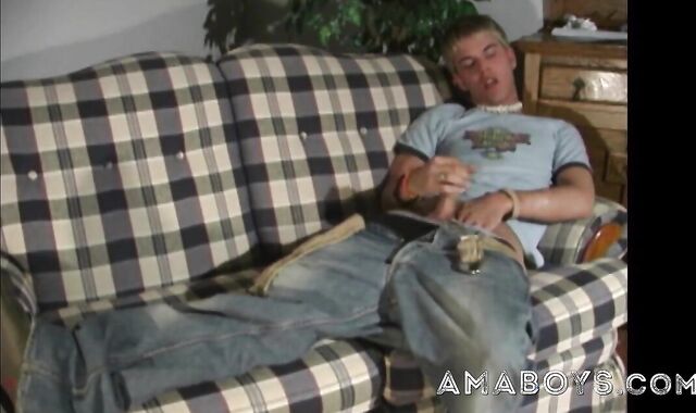 Big-Cock Twink Jerks Off on Webcam