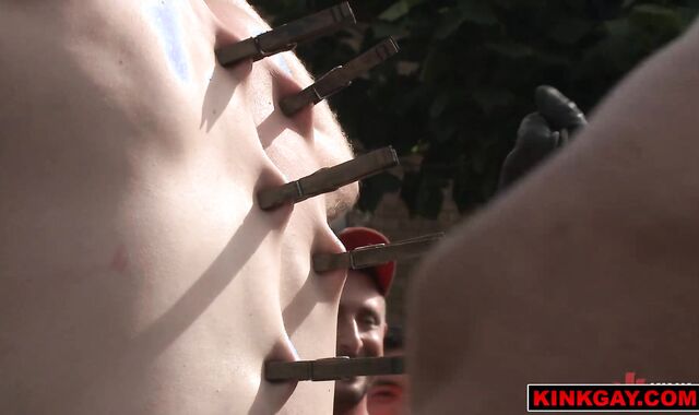 Cass Bolton flogged and DOUBLE ANAL fucked in public!