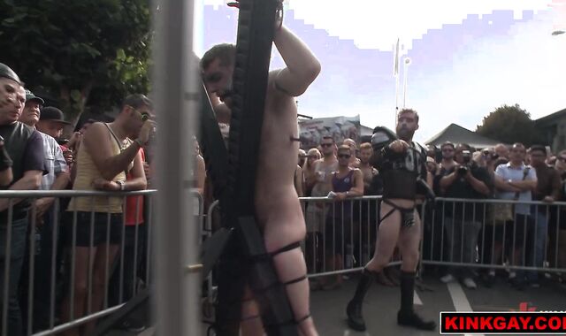 Cass Bolton flogged and DOUBLE ANAL fucked in public!