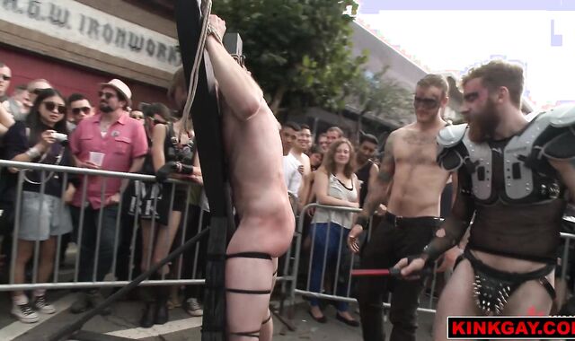 Cass Bolton flogged and DOUBLE ANAL fucked in public!