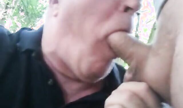 Bears' Outdoor Blowjob Party