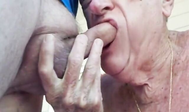 Dentured Gay Blowjob - Sucking and Enjoying It