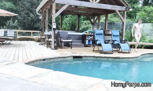 Barebacked for sneaking into the pool by security