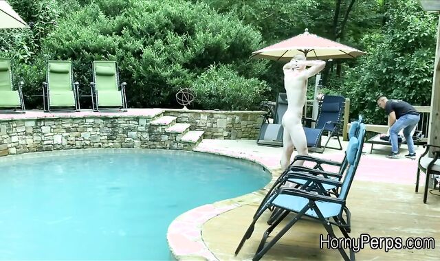 Barebacked for sneaking into the pool by security