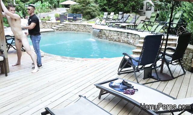 Barebacked for sneaking into the pool by security