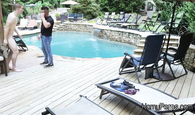 Barebacked for sneaking into the pool by security