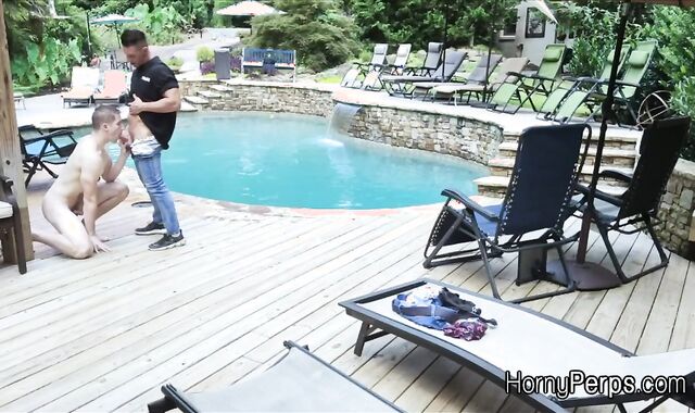 Barebacked for sneaking into the pool by security