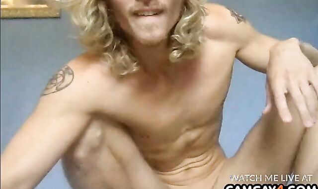 Platinum-blonde youngster Flashing His fuck-stick In Live