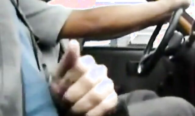 Big Dick Flash for Taxi Driver - Gay Latino Handjob