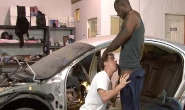 Milky gay Mechanic acquires darksome nailed At Work