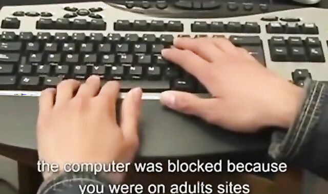 youngster assist To Update Pc Whit acquaintance fellate plow Wank And jizz