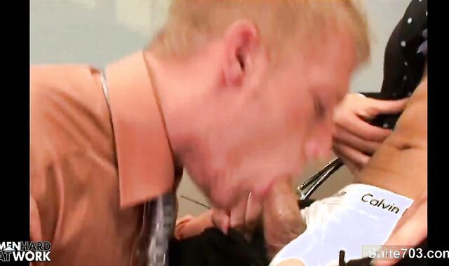 towheaded homosexual receives ass Humped At Work