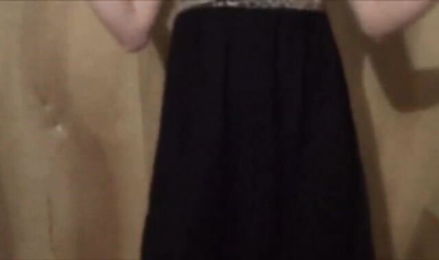 Twink Crossdresser Strips in Dress and Panties