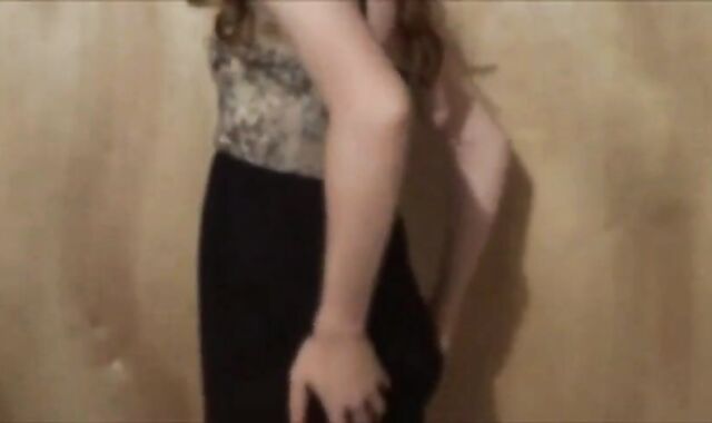 Twink Crossdresser Strips in Dress and Panties