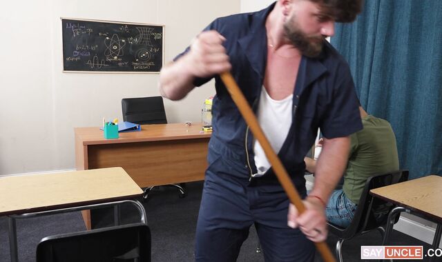 Hellion Him:voyeur Probing in the Principal's Absence