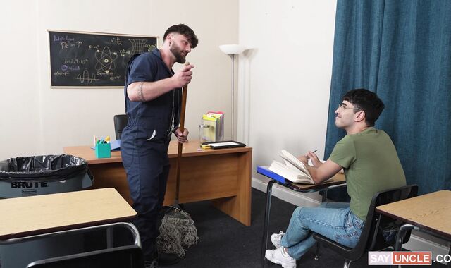 Hellion Him:voyeur Probing in the Principal's Absence