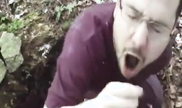 Bear Cub Blows a Load in His Mouth and Swallows