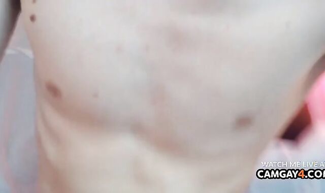 Light-haired Teenager boy With His Pallid Flesh draining