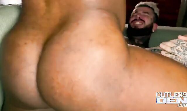 dark Parent boinking Milky Tattooed Bottom