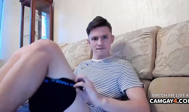 youthfull Light-haired man Jacking In Live