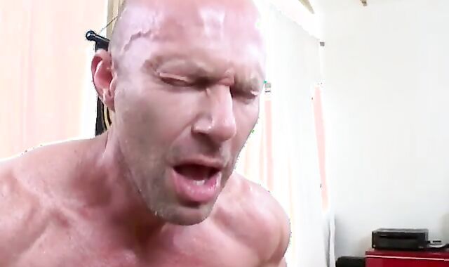 Shaven Milky Muscle Hairy man acquires Shafted By BIG BLACK COCK
