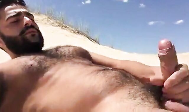 Greek Beach Jerk - Big Cock Hunk Outdoor Adventure