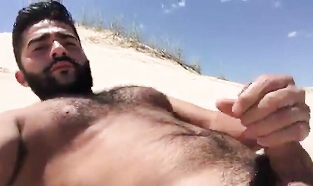 Greek Beach Jerk - Big Cock Hunk Outdoor Adventure