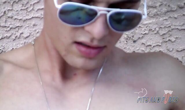 PitsAndPubes voyeur-voyeur Adam Hess nuzzling outdoors