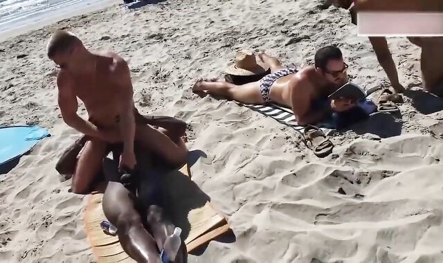 dark And Milky gay On A Public Beach.spycam Multiracial Outdoor