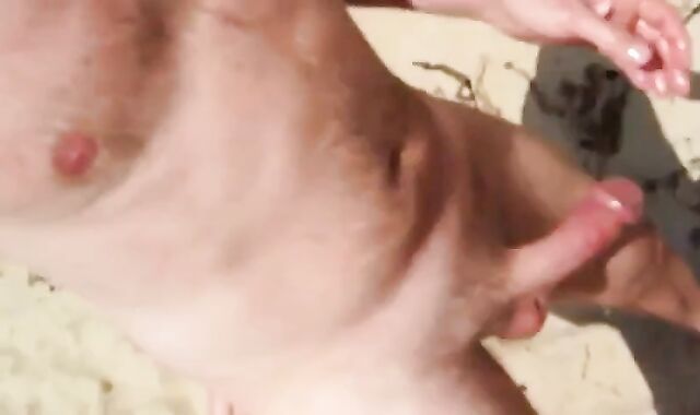Beach Handjob for a Big Dick