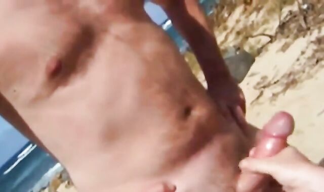 Beach Handjob for a Big Dick